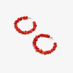 Aretes Aros Coral Rojo