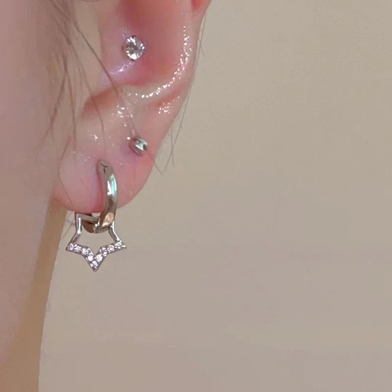 Aretes Aros Estrella Pentagonal