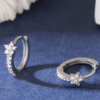 Aretes Aros Estrella con Circonio plata