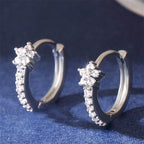 Aretes Aros Estrella con Circonio plata