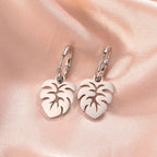 Pendientes de Aro Hoja de Palma plata