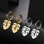 Pendientes de Aro Hoja de Palma plata