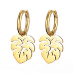 Pendientes de Aro Hoja de Palma oro