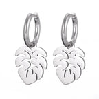 Pendientes de Aro Hoja de Palma plata