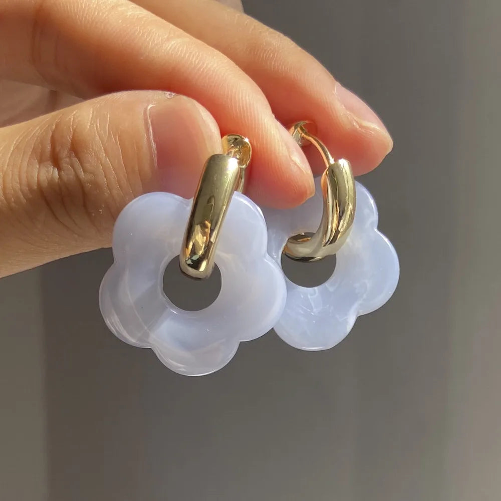 Pendientes Aros Flor de Resina