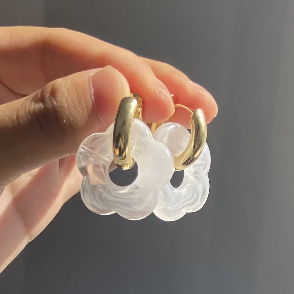 Pendientes Aros Flor de Resina