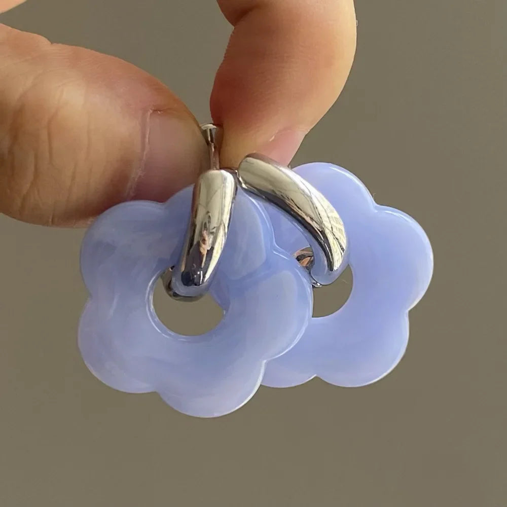 Pendientes Aros Flor de Resina