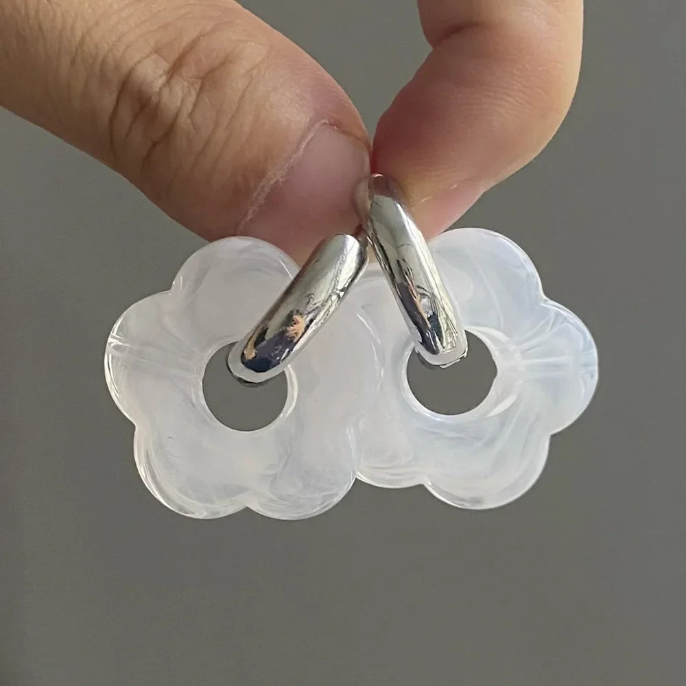Pendientes Aros Flor de Resina