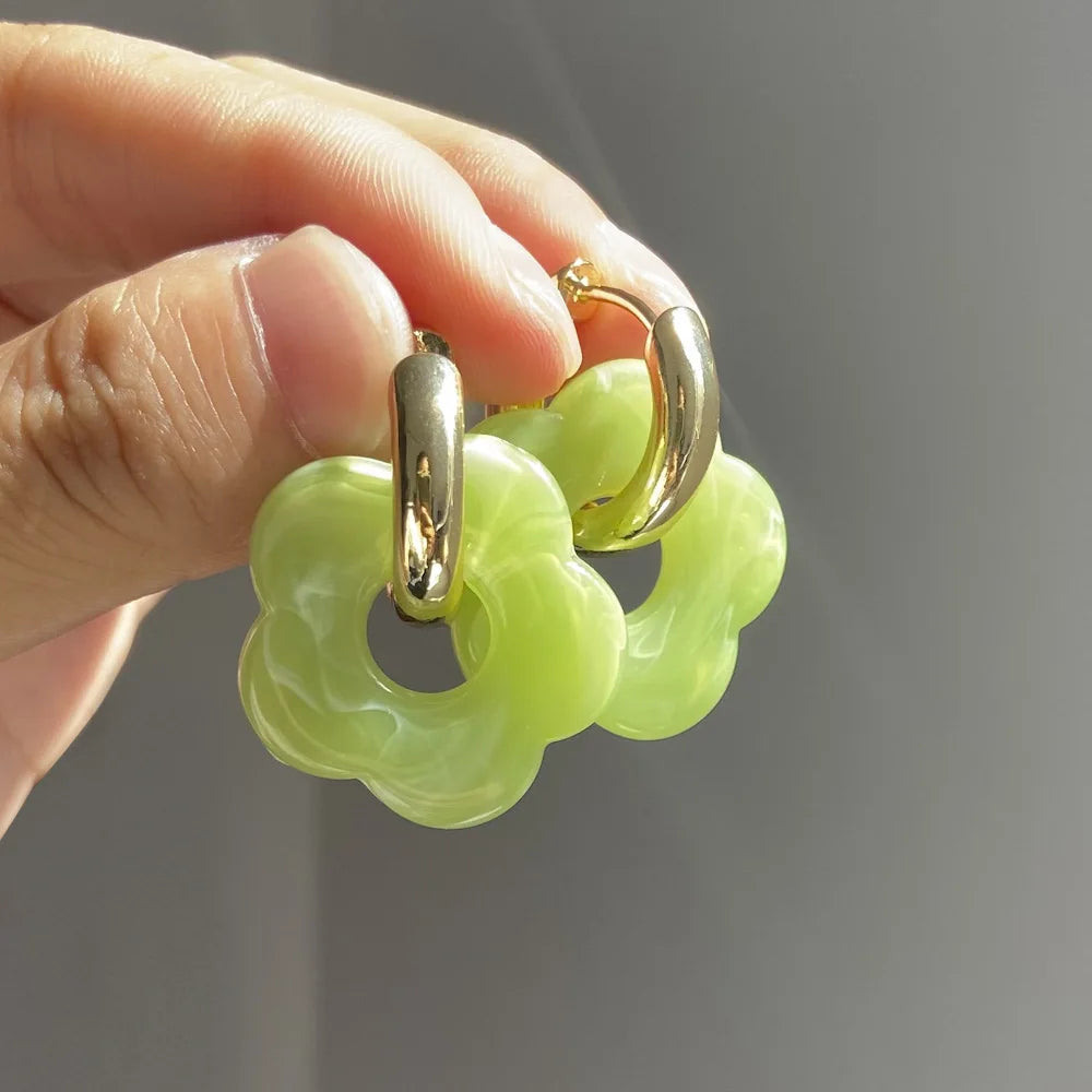 Pendientes Aros Flor de Resina