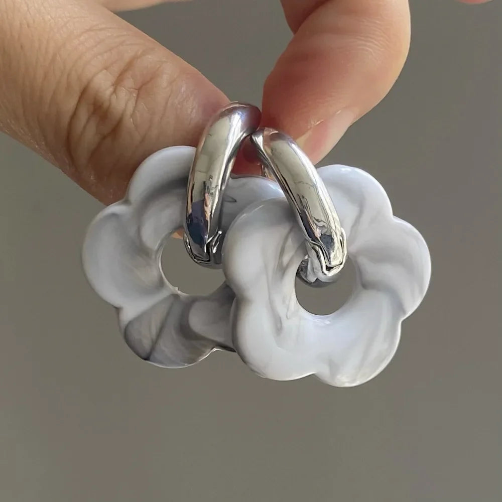 Pendientes Aros Flor de Resina