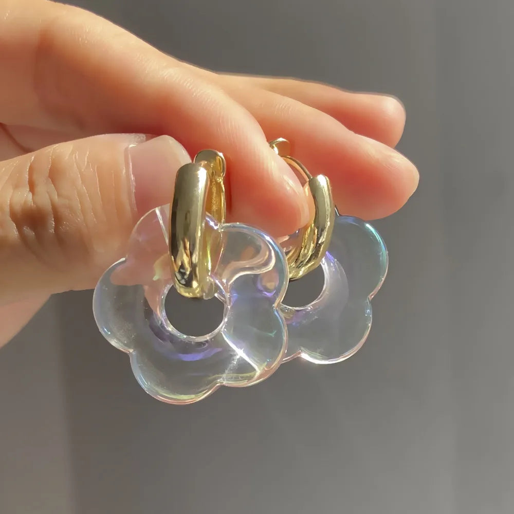 Pendientes Aros Flor de Resina