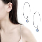 Aretes de Aro con Ojo Turco Azul de Cristal