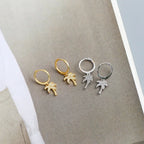 Aretes Aros Palma con Circonio dorados