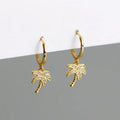 Aretes Aros Palma con Circonio dorados