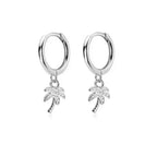 Aretes Aros Palma con Circonio plateados