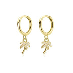 Aretes Aros Palma con Circonio dorados