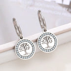 Aretes Colgantes de Aro Árbol de la Vida plata