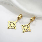Pendientes Aros Colgantes Nudo de Bruja Protección Mujer Wicca oro