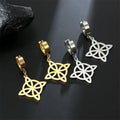 Pendientes Aros Colgantes Nudo de Bruja Protección Mujer Wicca oro