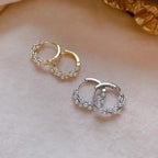 Aretes de Aro para Mujer con Perlas plateadas