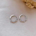 Aretes de Aro para Mujer con Perlas plateadas