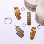 Aretes de Aro Retro Sol Sol Oro