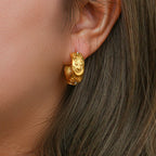 Aretes de Aro Retro Sol Sol Oro