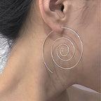Aretes de Aro Espiral para Mujer en Plata