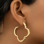 Aretes Aros Trébol de 4 hojas