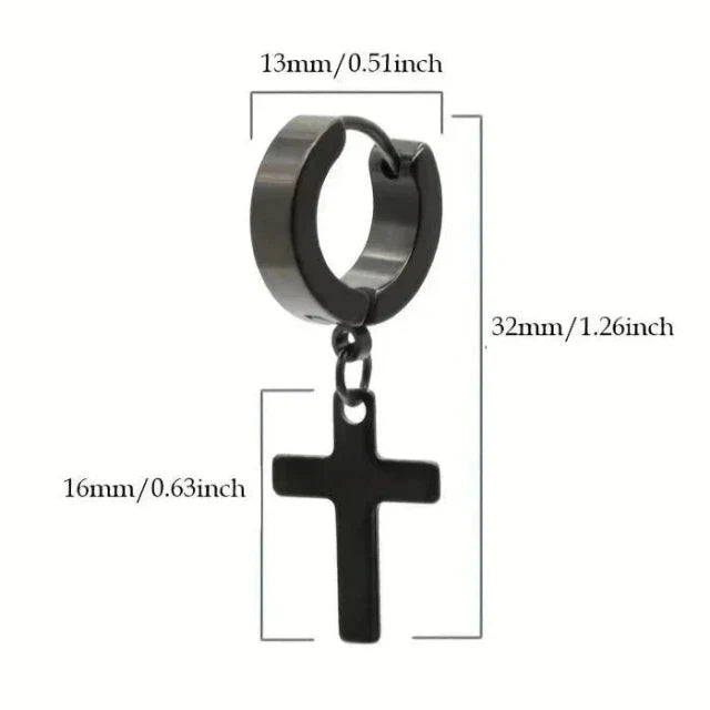 Aretes de Cruz para Hombre y Mujer
