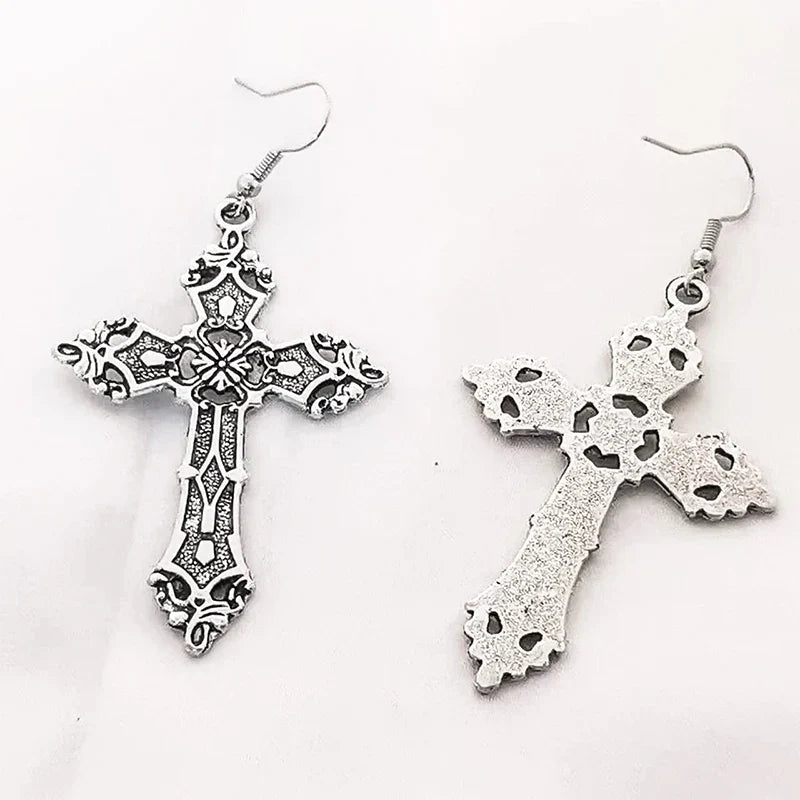 Aretes de Cruz Estilo Gótico para Mujer
