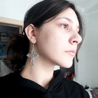 Aretes de Cruz Estilo Gótico para Mujer estilo 1