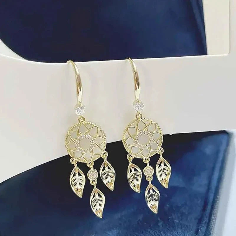 Aretes Dorados Atrapasueños de oro