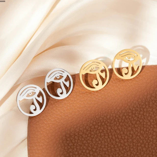 Aretes Egipto Ojo de Horus oro o plata
