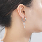 Aretes Egipcios Cruz Ankh para Mujer en Plata