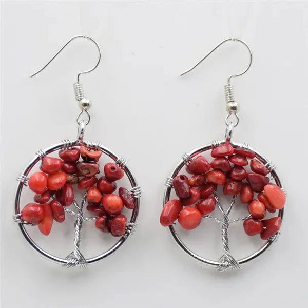 Aretes con Piedras Árbol de la Vida