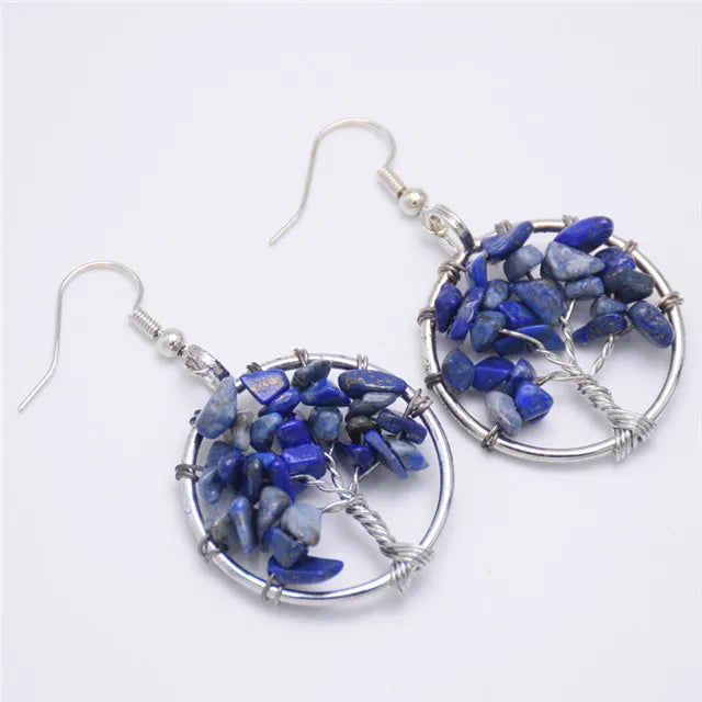 Aretes con Piedras Árbol de la Vida