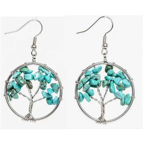 Aretes con Piedras Árbol de la Vida