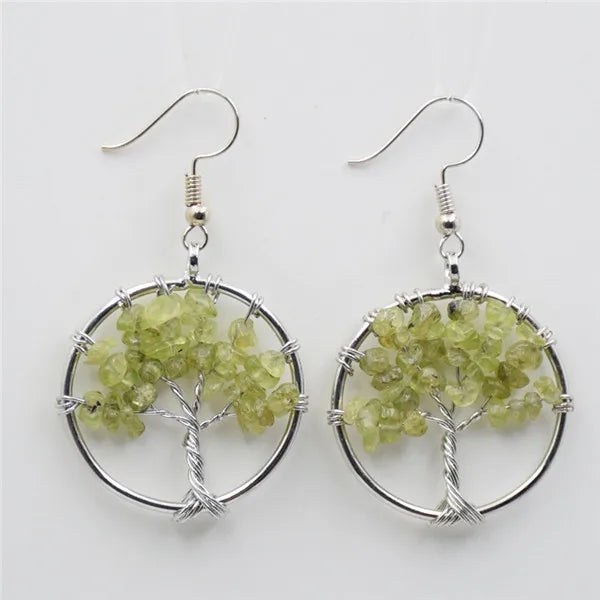 Aretes con Piedras Árbol de la Vida