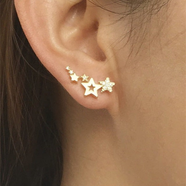 Aretes Estrella Piercing oro