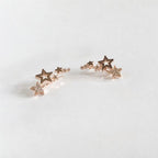 Aretes Estrella Piercing oro rosa
