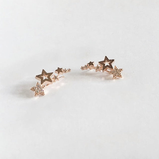 Aretes Estrella Piercing oro rosa