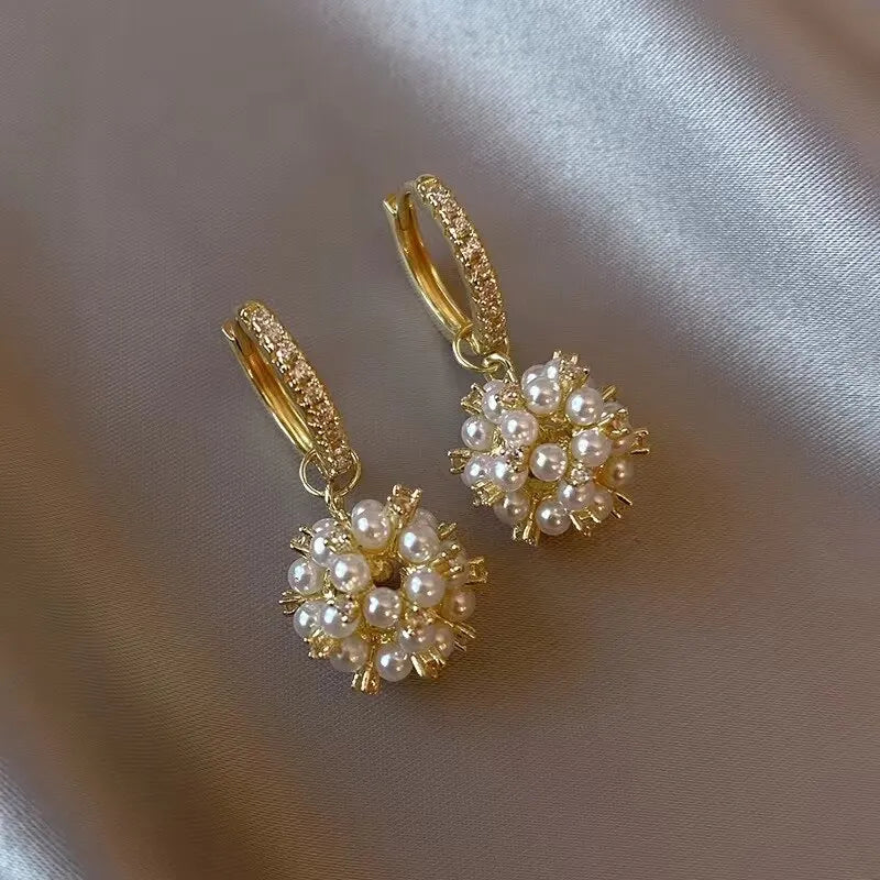 Aretes para Mujer con Perlas y Estrás