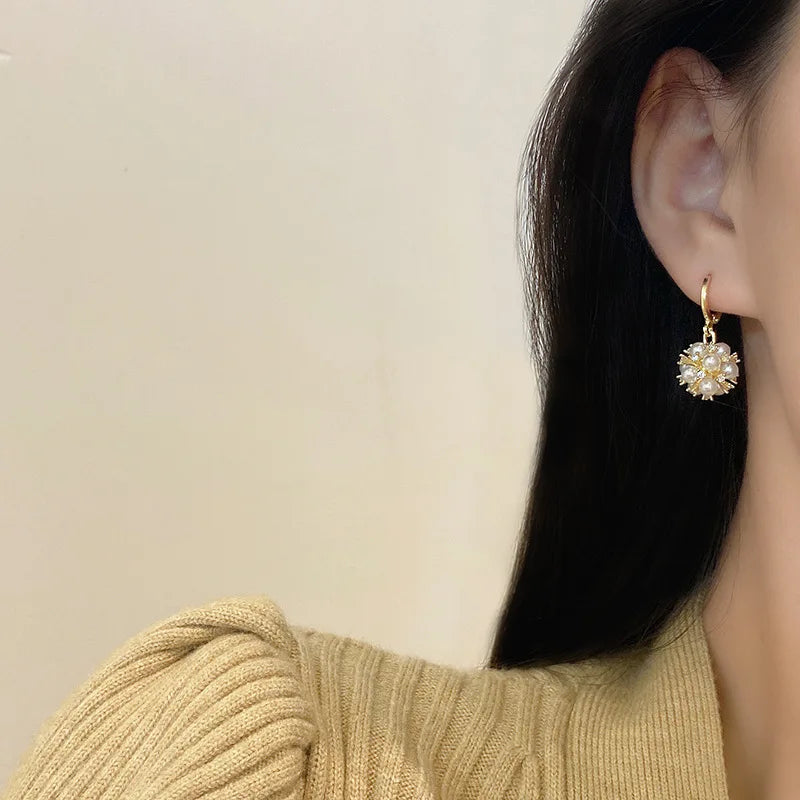 Aretes para Mujer con Perlas y Estrás