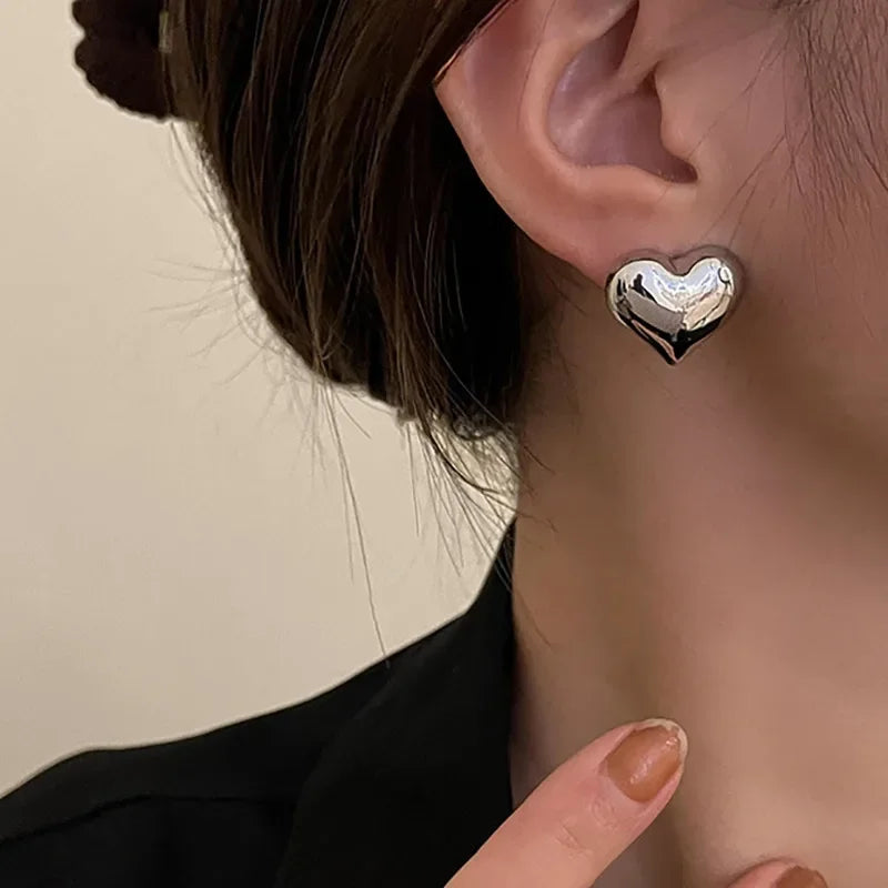Aretes de Mujer Corazón de Plata