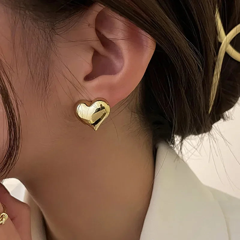 Aretes de Mujer Corazón de Oro