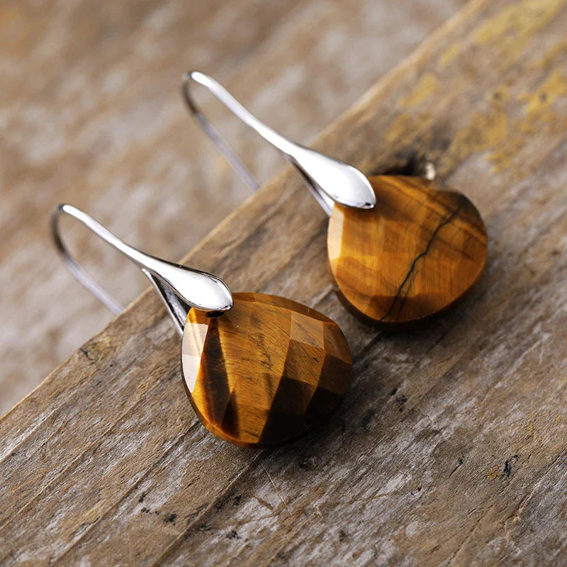 Aretes para Mujer Ojo de Tigre plata