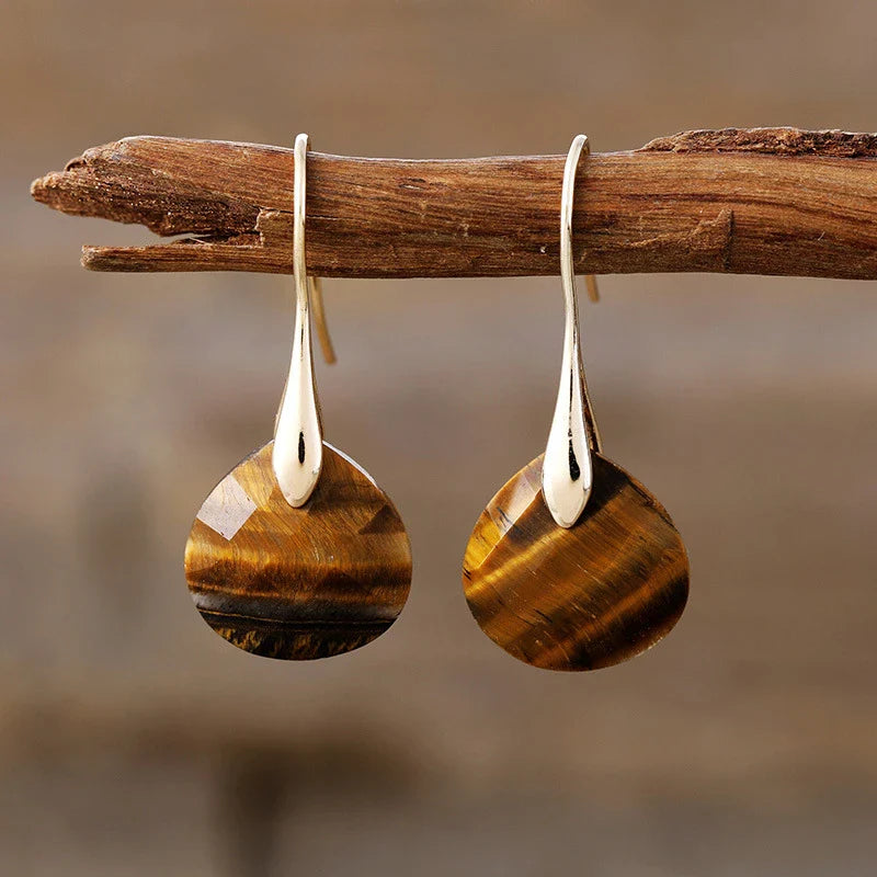 Aretes para Mujer Ojo de Tigre oro