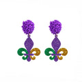 Aretes Colgantes de Mujer Flor de Lis