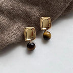 Aretes para Mujer con Piedra Ojo de Tigre